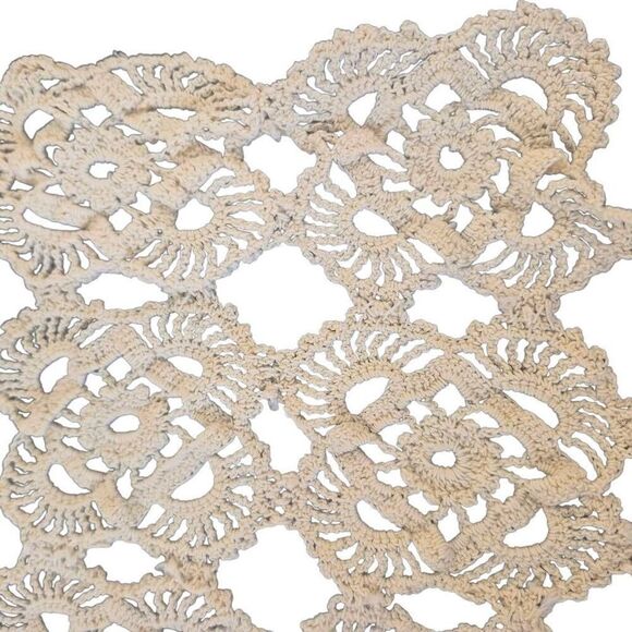 Crochet, Vintage Tan Cotton 7.5" x 13", possibly tatting - Picture 7 of 7